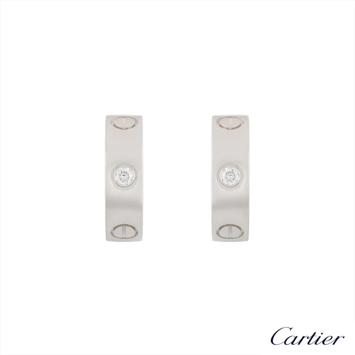 Cartier 18k White Gold Diamond Love Earrings B8022800